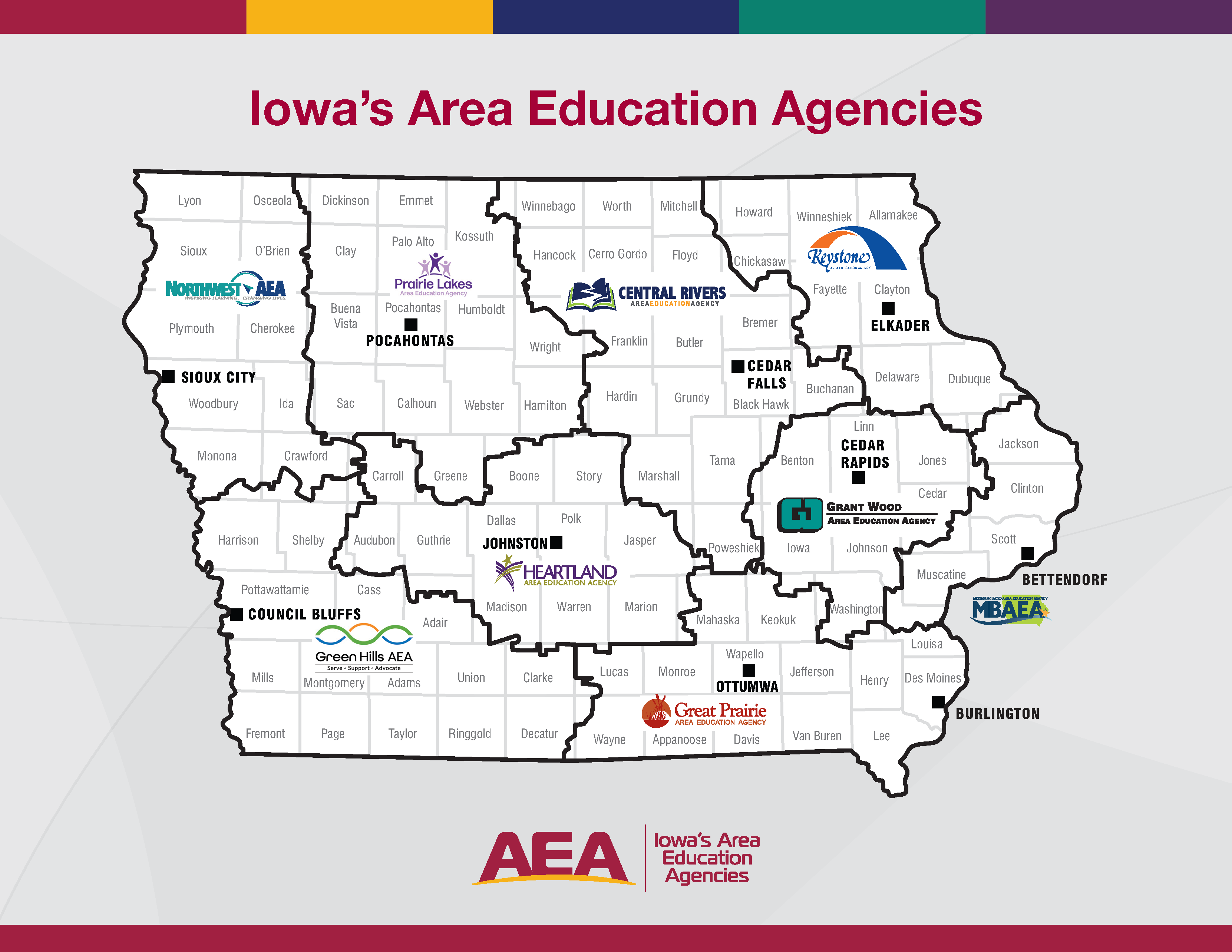 Iowa AEA State Map