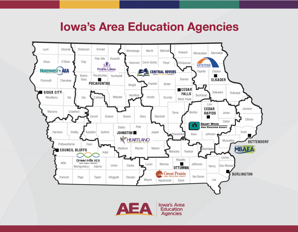 Iowa's AEAs map