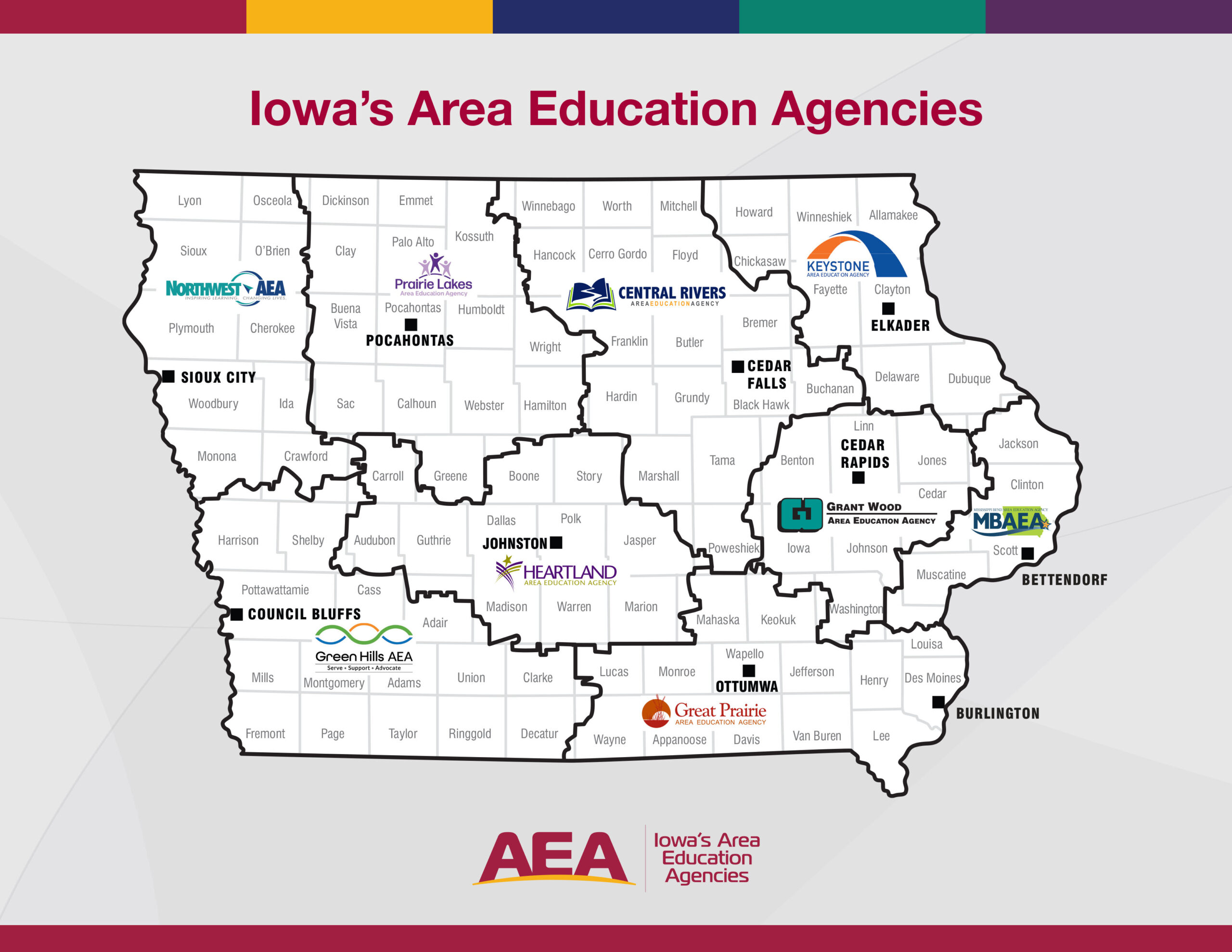 Iowa's AEAs Map